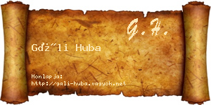 Gáli Huba névjegykártya